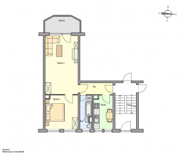Renovierte 2 Raum Wohnung mit Balkon, 19300 Grabow, Etagenwohnung