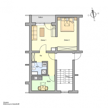 Kleine Wohnung mit Balkon in der Altstadt für 1 Person, 19300 Grabow, Etagenwohnung