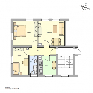 3 Raum Wohnung mit Gartenecke, 19300 Grabow, Etagenwohnung